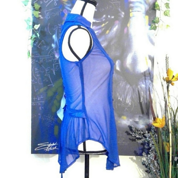 ❤5 for $10 SLEEVELESS SEE THROUGH PU TOP - Picture 2 of 12